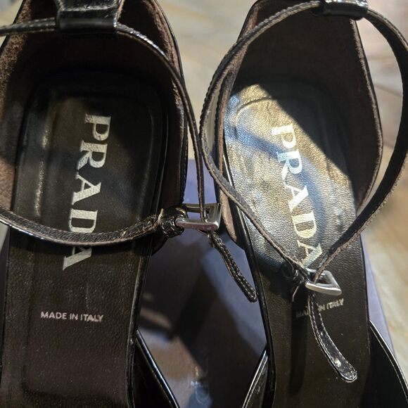 PRADA Sz 40 Brown Tan Patchwork High Heel Shoes Vintage - Picture 4 of 10